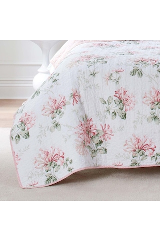 Laura Ashley Queen Pamuklu Yorgan Seti Çift Taraflı, 3 Parça, Honeysuckle Pembe, Tüm Mevsimlere Uygun Nevresim Takımı Renkli 200 X 228 Cm