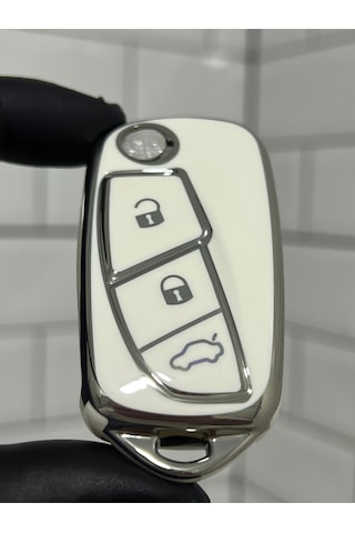 Fiat Fiorino Linea Punto Nano Anahtar Kılıfı Beyaz Gümüş