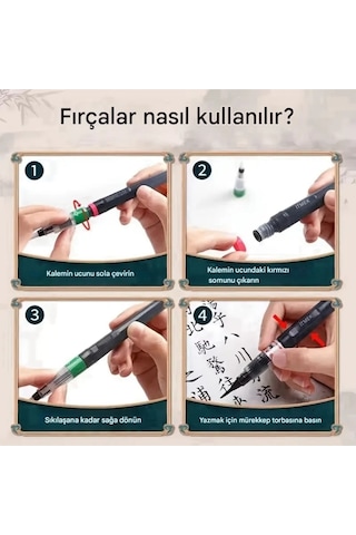 Brush Pen, Hazneli Fırça Uçlu Kalem, Çini, Seramik, Tahrir Fırçası, Çizim Fırça, 1 Adet-s