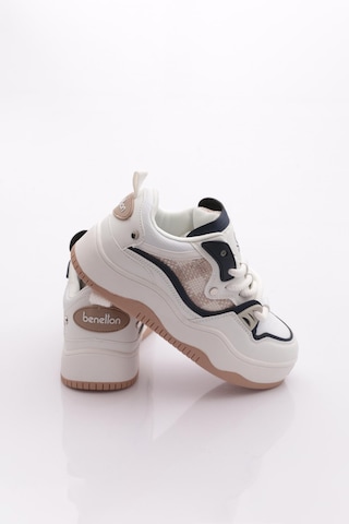 Benetton Bni-12157 Kadın Sneaker Ayakkabı Beyaz Lacivert