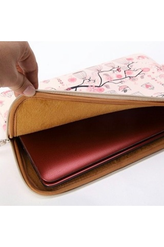 Ebitda Lisen 39x27,5x1,5 Cm 15,6 Dizüstü Bilgisayar Taşıma Çantası - Bej Karikatür Tasarım Çok Renkli