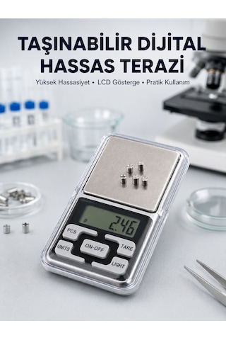 Hassas Tartım İçin Dijital Cep Terazisi Sayma Modlu Yeni Nesil - Lisinya Çok Renkli
