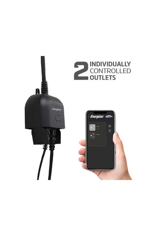 Dıgıtal Lıfestyle Accessorıes Energizer Akıllı Wi-fi Dış Mekan Prizi, Su Geçirmez, 2 Ayrı Ayrı Kontrol Edilen, D Çok Renkli