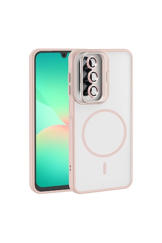 Ecruz Galaxy Uyumlu A17 Kılıf Standlı Ve Kamera Lens Hediyeli Ecrz Etro Kapak - Lacivert