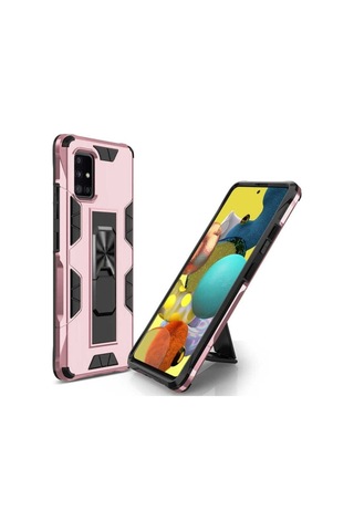Samsung Uyumlu Galaxy A71 Kılıf Zore Volve Kapak Rose Gold