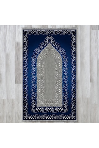 Evaşk Namazlık Dokuma Halı Kaymaz Muslumana Seccade 66x113 LACİVERT EVAŞK610A80