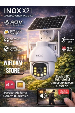 İnox X21 Aov 7/24 4g Solar Kamera Geceyi Gündüz Gösterebilme