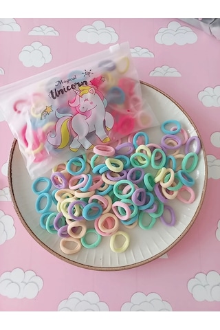 100 Adet Çocuk Tokası Bebek Toka Lastik Toka Pembe