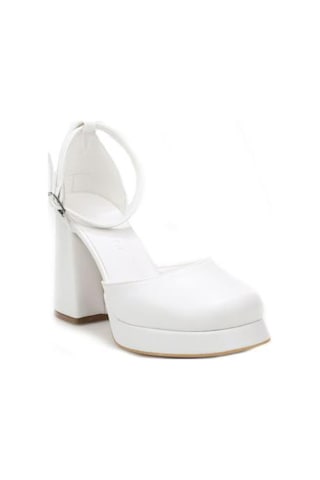 Papuçcity Moda Zen 03512 Kadın Topuklu Abiye Ayakkabı Beyaz
