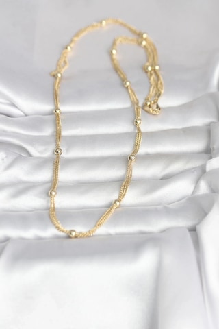 Ceylan Adam Cm 14k Gold Renk Topçuk Model 60 Cm Kadın Kolye Çok Renkli