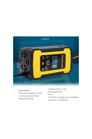 Symbee 12v 6a Araç Ve Motosiklet Akü Şarj Cihazı - Çoklu Fiş Seçenekleri İle Hızlı Şarj