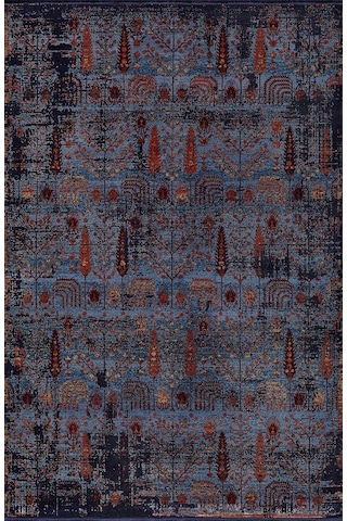 Artemis Halı Bella 06471b Lacivert Terra Bohem Retro Tarz İpek Halı