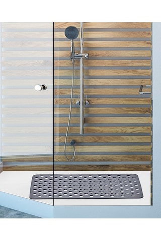 3 Parça Set Banyo ve Duş Kaydırmaz Çift Taraflı Banyo Duş Vucüt Fırçası Yıldız Küvet Süzgeci Antrasit