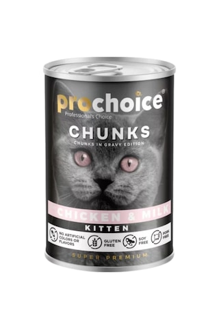 Pro Choice Tavuklu ve Sütlü Gravy Soslu Yavru Kedi Konservesi 400 G