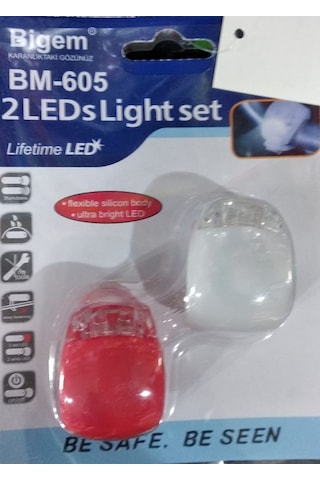 Bigem Bm-605 Bisiklet Ön-Arka Çamurluk Silikon Sinyal Lambası Açık Gri