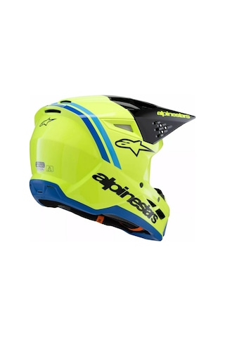 Alpinestars Sm3 Youth Radium Off-road Çocuk Genç Motosiklet Kaskı Sarı Siyah Mavi