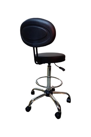 Kasiyer Bar Taburesi Çemberli Krom Yıldız Ayaklı