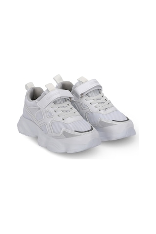 Slazenger Fast Track I Unisex Çocuk Cırt Cırtlı Beyaz / Gümüş Günlük Spor Ayakkabısı
