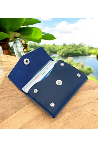 Penta Polo Cronder Hakiki Deri Yan Model Kutu Kartlık Lacivert