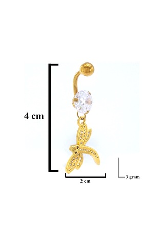 Ferizz Altın Kaplama Zirkon Taşlı Yusufçuk Piercing Prc-115 Altın