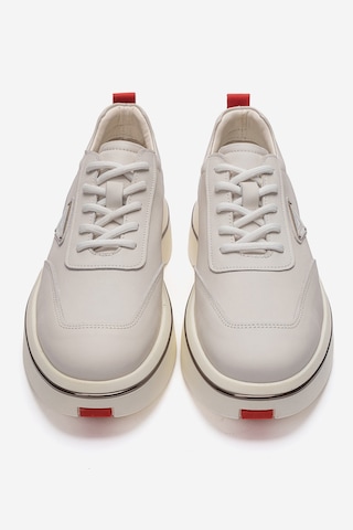 Marcomen Erkek Kalın Tabanlı Sneaker Ayakkabı Gerçek Deri Mc 23136 Beyaz