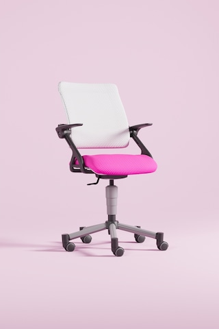 Creo Mobili Yükseklik Ayarlı Vega Plus Çalışma Sandalyesi, Ofis Ve Bilgisayar Koltuğu Beyaz/fuşya Gri