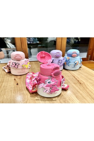 Hangfox Hasbro My Little Pony 316 Çelik Termos Bardak 600ml - Çift İçecek Memiş/doğru , Isı Ve Soğuk Saklama, Çocuklar İçin, Okul, Dışarıda Taşınabilir Pembe