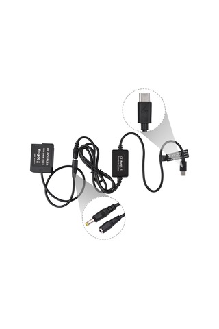 Youtek Panasonic Lumıx İçin Usb Type-c Pd Hızlı Şarj Desteği İle Sahte Pil Ve Kablo Seti