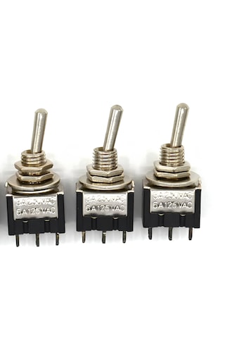 3 Adet Mini Toggle Switch 1-0 Metal Anahtar 3 Pin 12v-220v