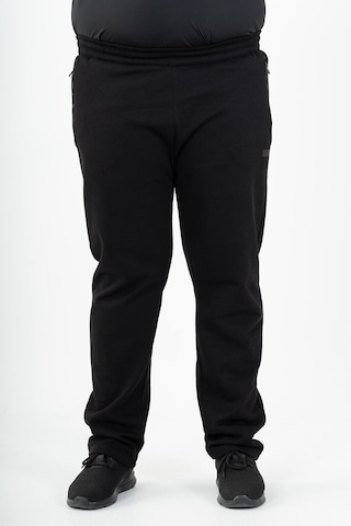 Maraton Sportswear Büyük Beden Erkek Düz Paça Basic Siyah Eşofman Altı 22342-Siyah