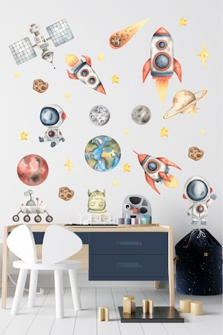 Uzay Temalı Çocuk Odası Sticker Seti