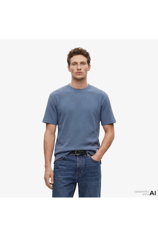 Hugo Boss Cotton Terry Erkek Mavi T-shirt 50534434 545591