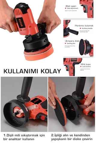 Assur Pro 450w Elektrikli 125mm Dikey Polisaj Zımpara Makinesi-2575