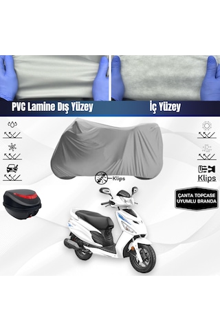 Hero Dash 125 Motosiklet Brandası Çanta Topcase Uyumlu Motor Branda
