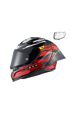 Nexx X.r3r Glıtch Racer Karbon Kırmızı-beyaz Kask Kırmızı