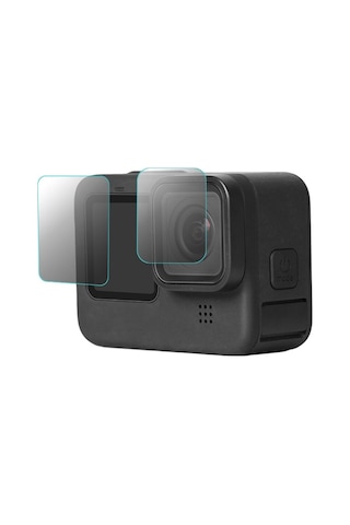 Ayex Hero 9 Temperli Cam Ekran Koruyucu Gopro Hero 9 10 11 12 13 Black Uyumlu