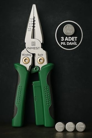 Inmest Infinity Çok Amaçlı Kablo Soyma Pensesi, Işıklı, Sesli, Faz-notr Kontrol, Sıyırma, Kıvırma, Kablo Çekm