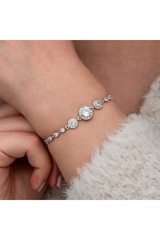 Artsmagazinmücevher Gümüş Zirkon Taşlı Yuvarlak Kadın Bileklik