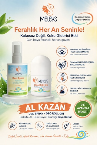 Meleys Terleme Karşıtı Roll-On Deodorant 50 ML + İntim Koku Giderici Sprey
