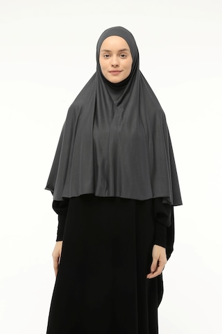 Altobeh Hazır Türban Peçeli Pratik Eşarp Tesettür Nikaplı Hijab - Namaz Örtüsü Sufle 3xl - Füme Füme