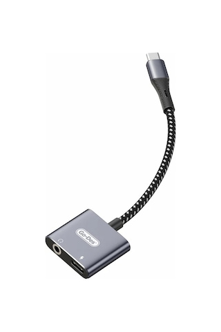 Go Des Gd-uc160 2in1 Type-c To 3.5mm Aux Çevirici Ses Adaptörü Gri