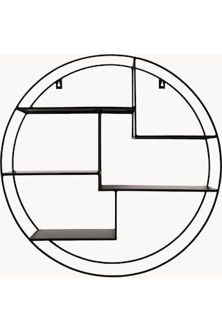 Expo Yuvarlak Metal Saclı Duvar Rafı Siyah