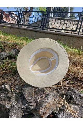 Suyutti Kostan Aksesuar Unisex Hasır Şapka Krem krem