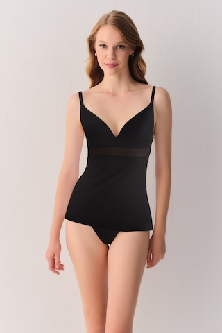 Suwen Comfy Pamuklu Kuplu İnce Askılı Atlet Sw4023012 Siyah