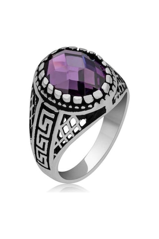 Casera's Gümüş Lila Zirkon Taşlı Çocuk Erkek Yüzük Csr2184720 Gümüş