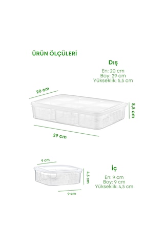 Grimorlife 7 Li Sızdırmaz Buzdolabı İçi Düzenleyici Buzluk Derin Dondurucu Saklama Kabı- Et Kıyma Et Suyu Diğer