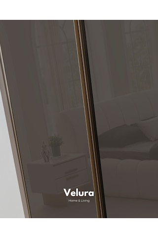 Valore 8 Kapaklı Köşe Dolap & Gardırop - Full Cam Ekru