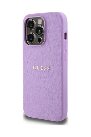 Apple Uyumlu iPhone 15 Pro Kılıf Guess Lisanslı Magsafe Şarj Özellikli Yazı Logolu