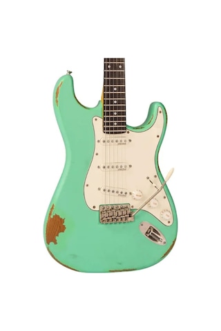Vintage V6 Icon Elektro Gitar - Distressed Ventura Green