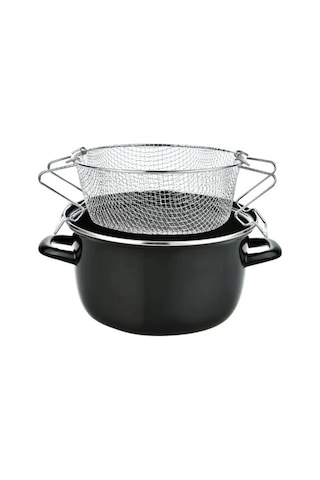 Mybru Emaye Telli Kızartma Tenceresi 24 Cm Siyah